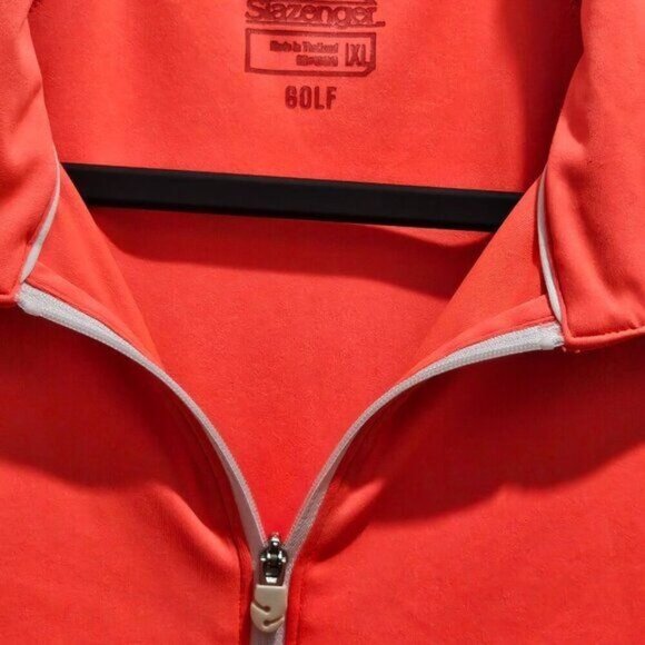 Slazenger Women's Coral Golf Polo XL w/ White Accents & Zip Collar - Picture 3 of 16